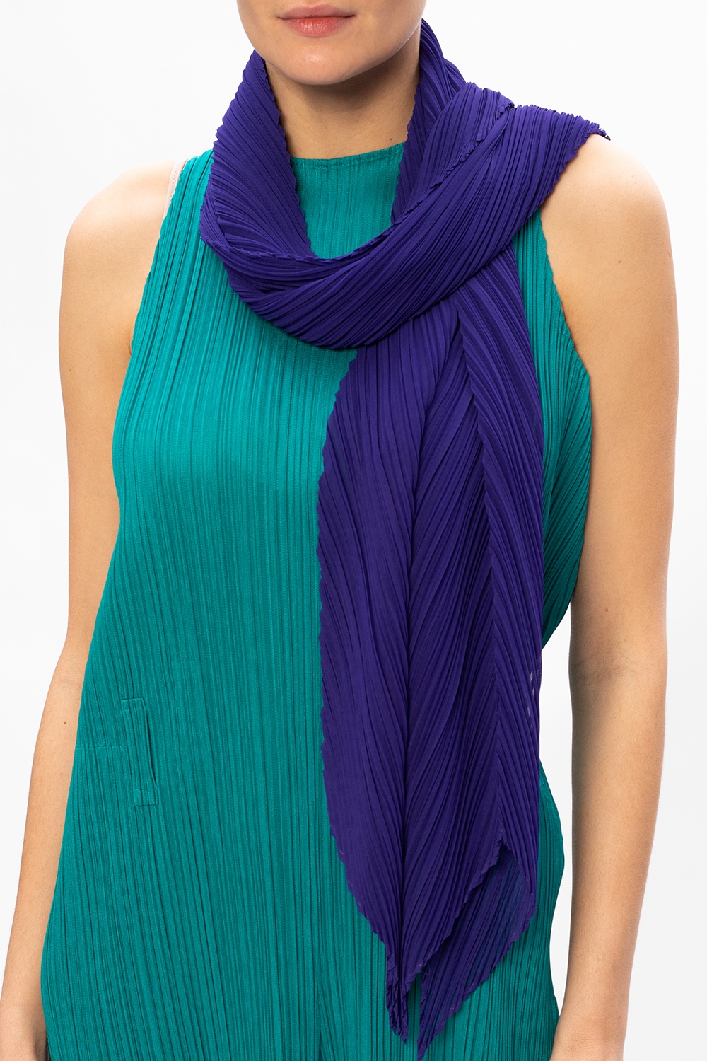 Purple Pleated scarf Issey Miyake Pleats Please - IetpShops Australia